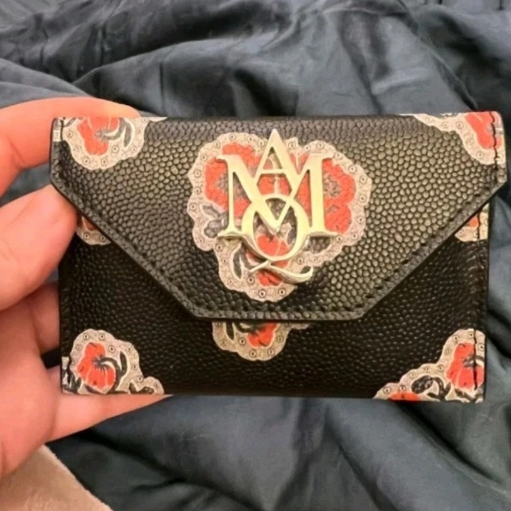 Alexander McQueen Black and Red Patterned Wallet